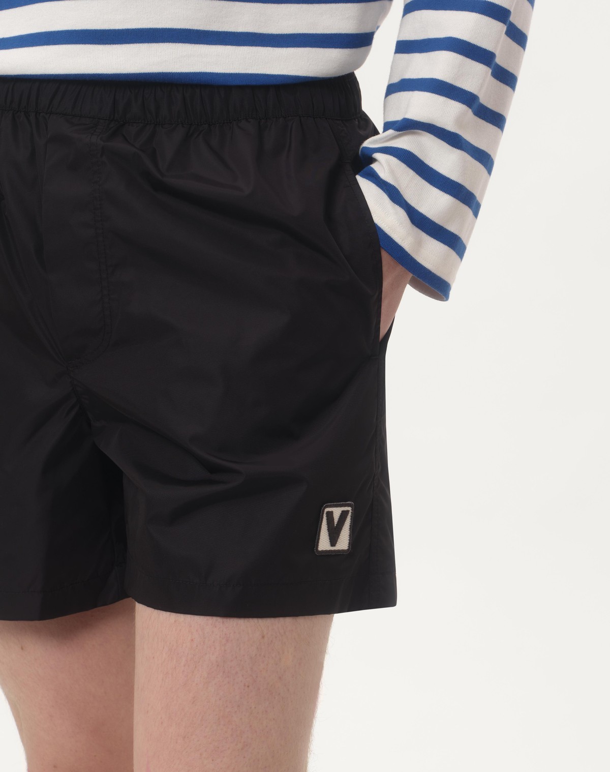 Valentino Nylon Swimsuit With Chez Patch In Black