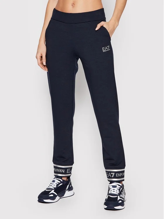 EA7 NAVY BLUE LOGO SWEATER AND SWEATPANTS SUIT 