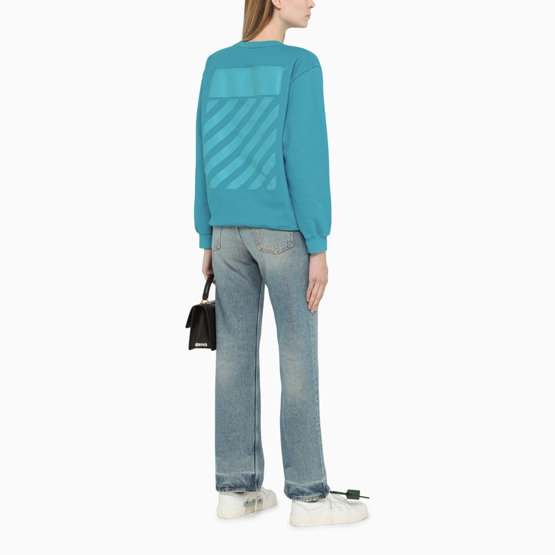 Off-white Diag-stripe Print Sweatshirt In Blue