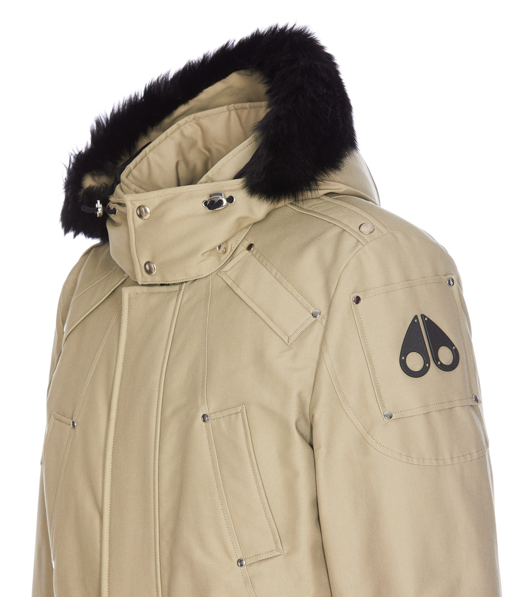 Moose Knuckles Long-sleeved Down Jacket In Nude