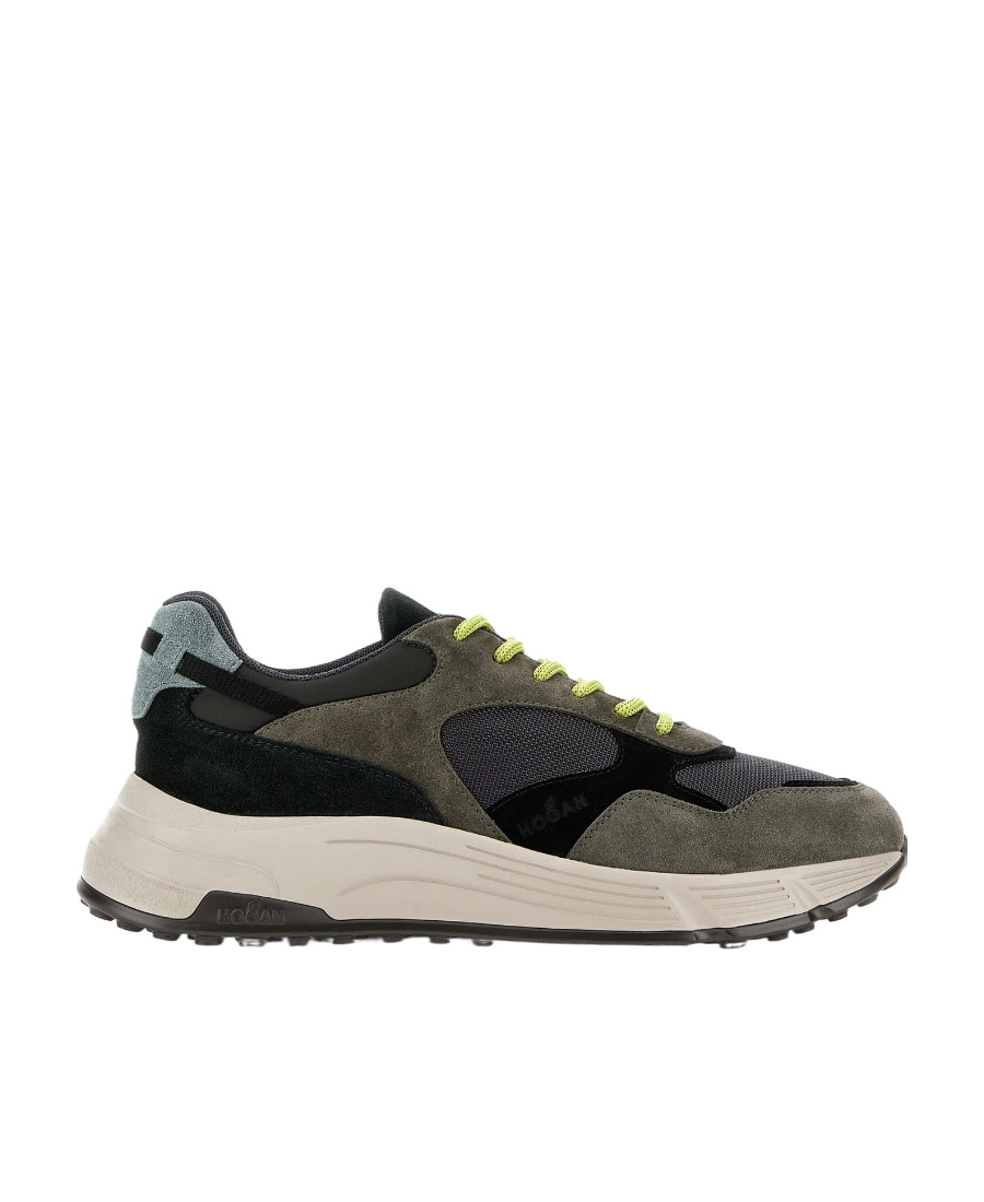 Hogan Hyperlight Panelled Suede Trainers In Black