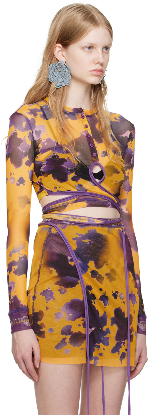 Ottolinger Round Collar And Long-sleeved T-shirt In Multicolor