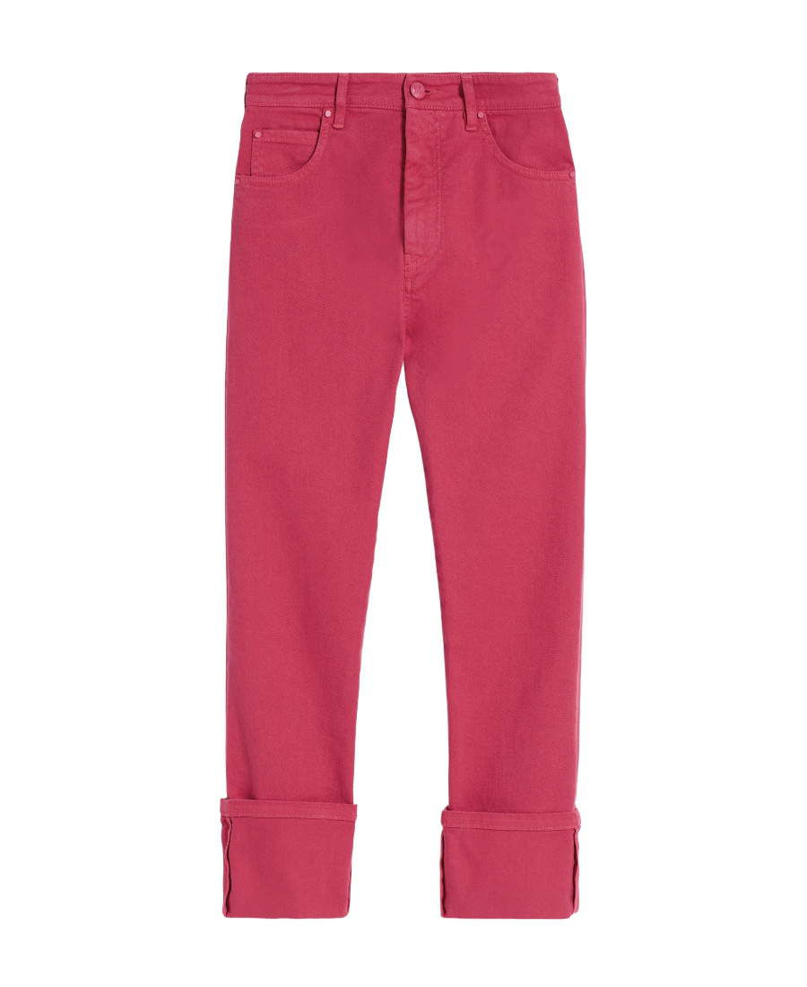 Max Mara Cropped Stretch-cotton Jeans In Pink