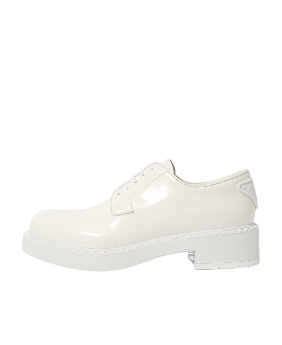 Prada Business Dress Shoes With Logo Lace In White
