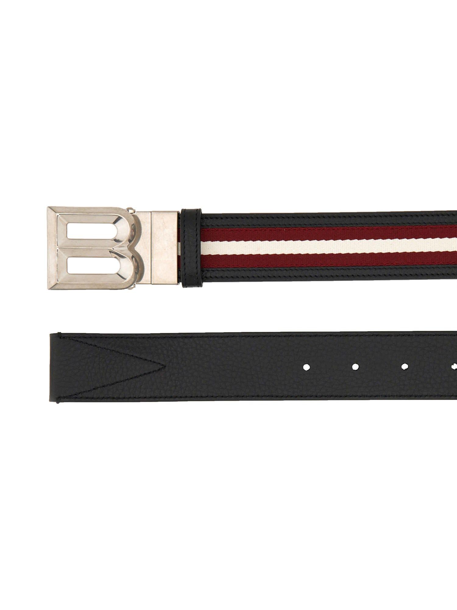 Bally Logo Buckle Belt In Black