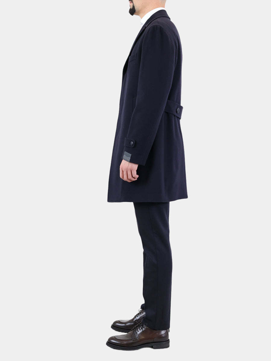 Tagliatore Single-breasted Tailored Coat In Blue