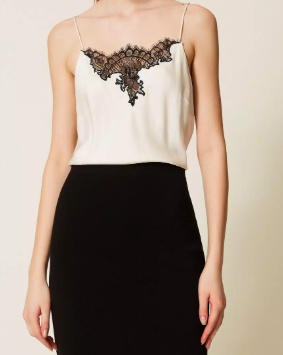 Twinset Lace-trimmed Camisole In White
