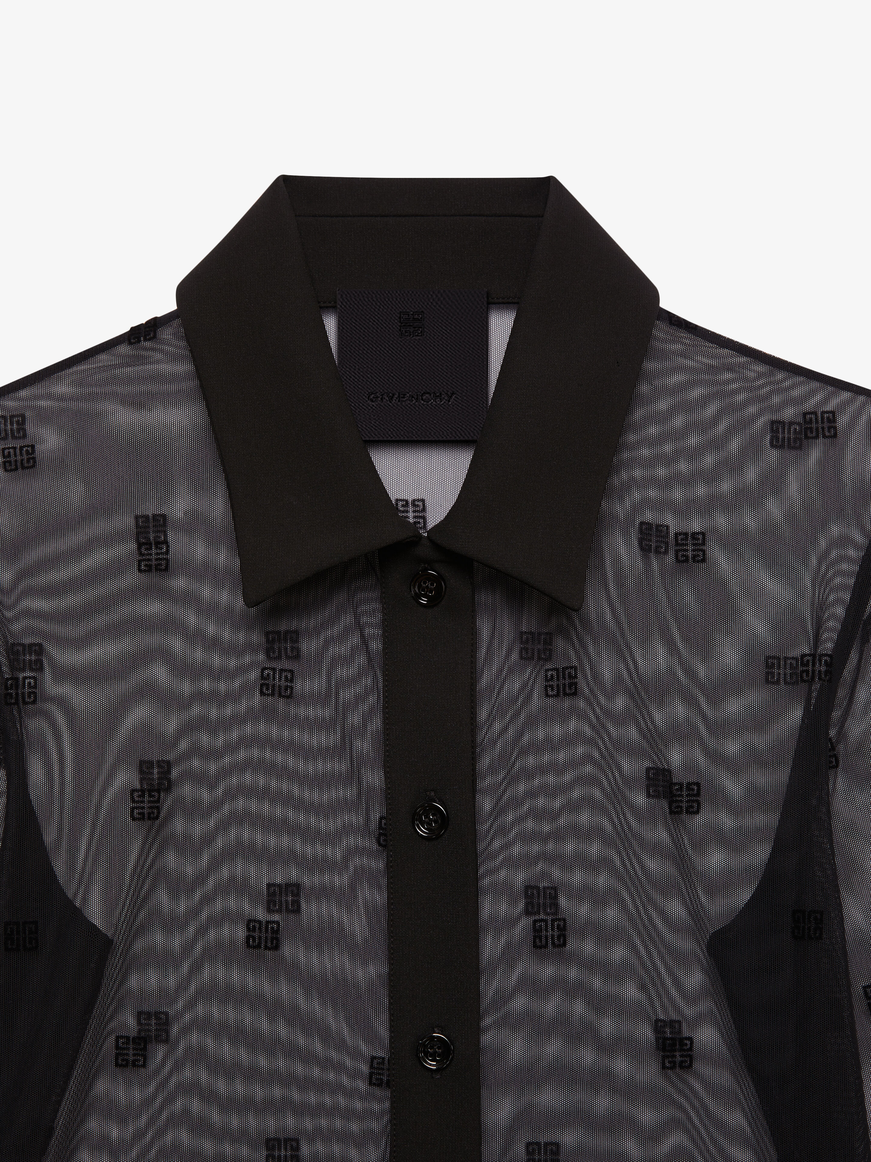 Givenchy Sheer 4g Logo Blouse In Black