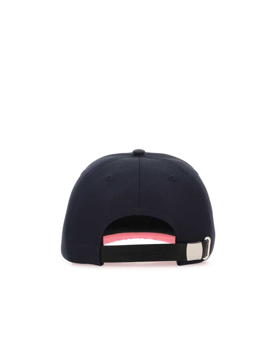 Alexander Mcqueen Men Navy Blue Polyester Baseball Cap In Blue