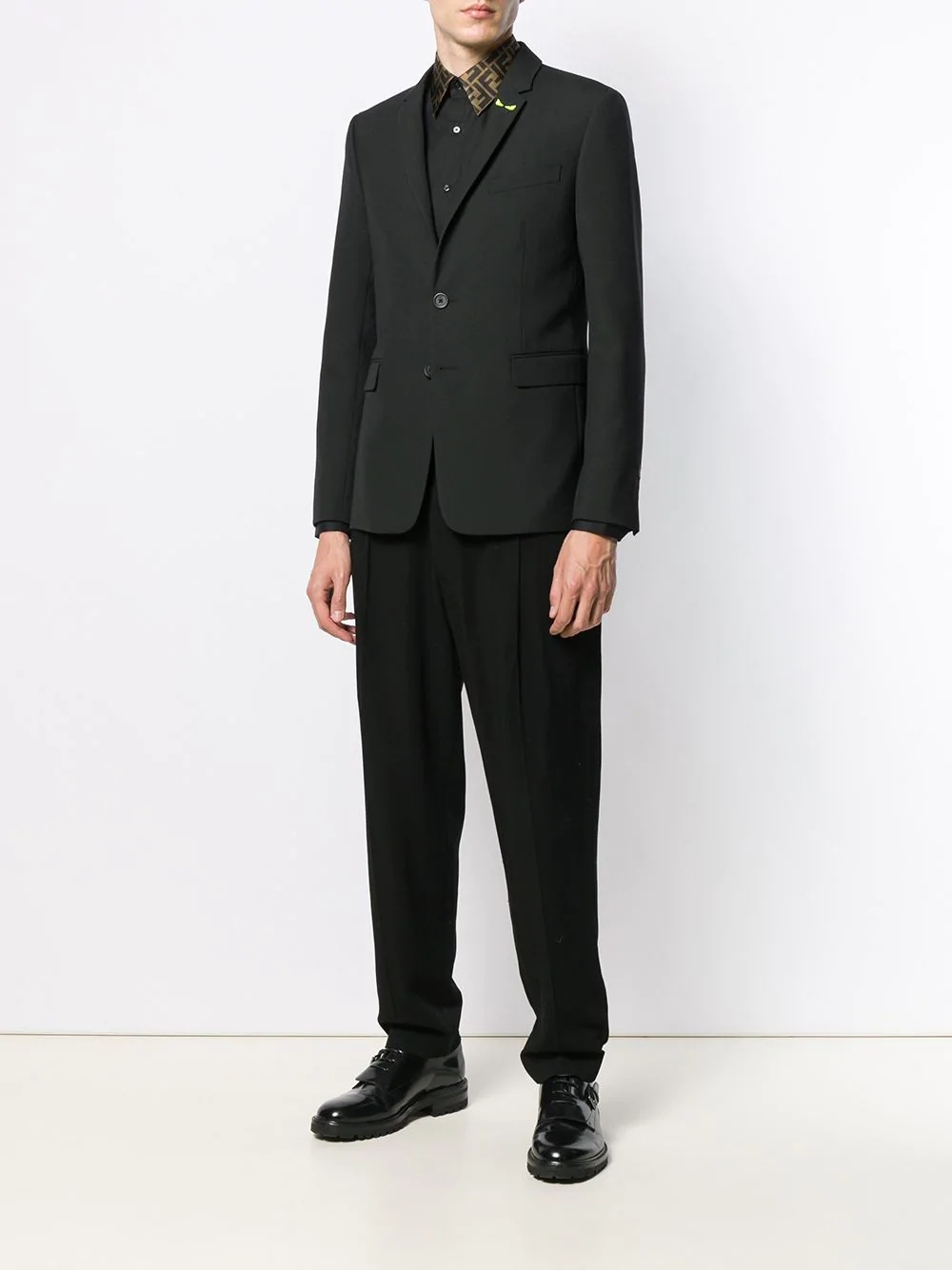 Fendi Monogram Trim Shirt In Black