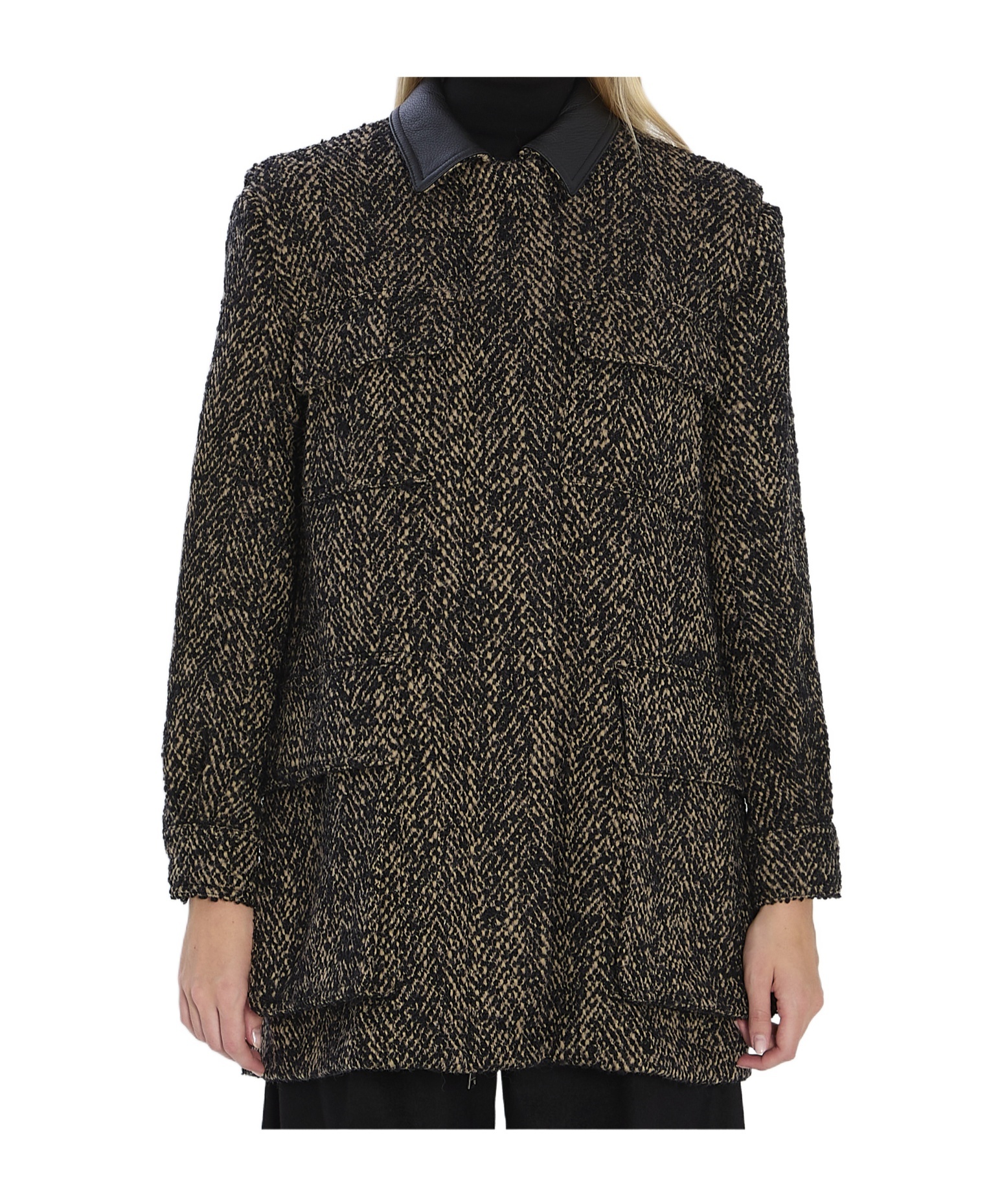 Max Mara Long-sleeved Casual Jacket In Gray