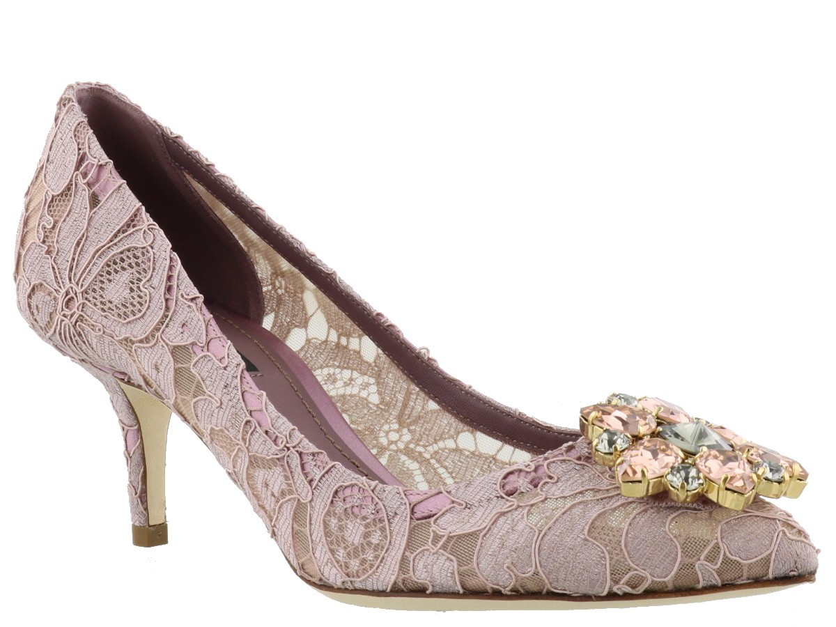 Dolce & Gabbana Bellucci Taormina Lace Pumps In Nude