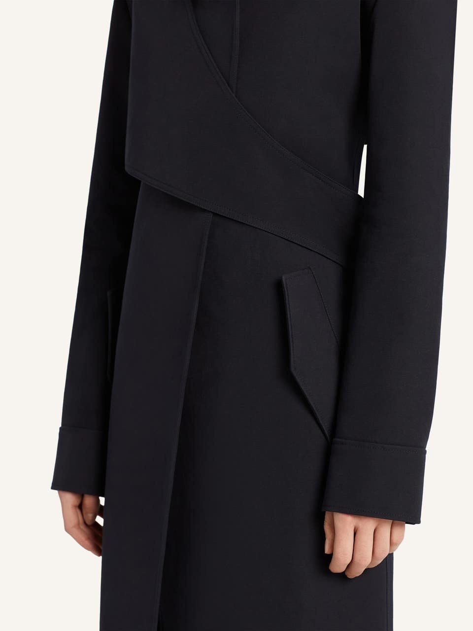 Courrèges Twist Wrap Cotton Trench Coat