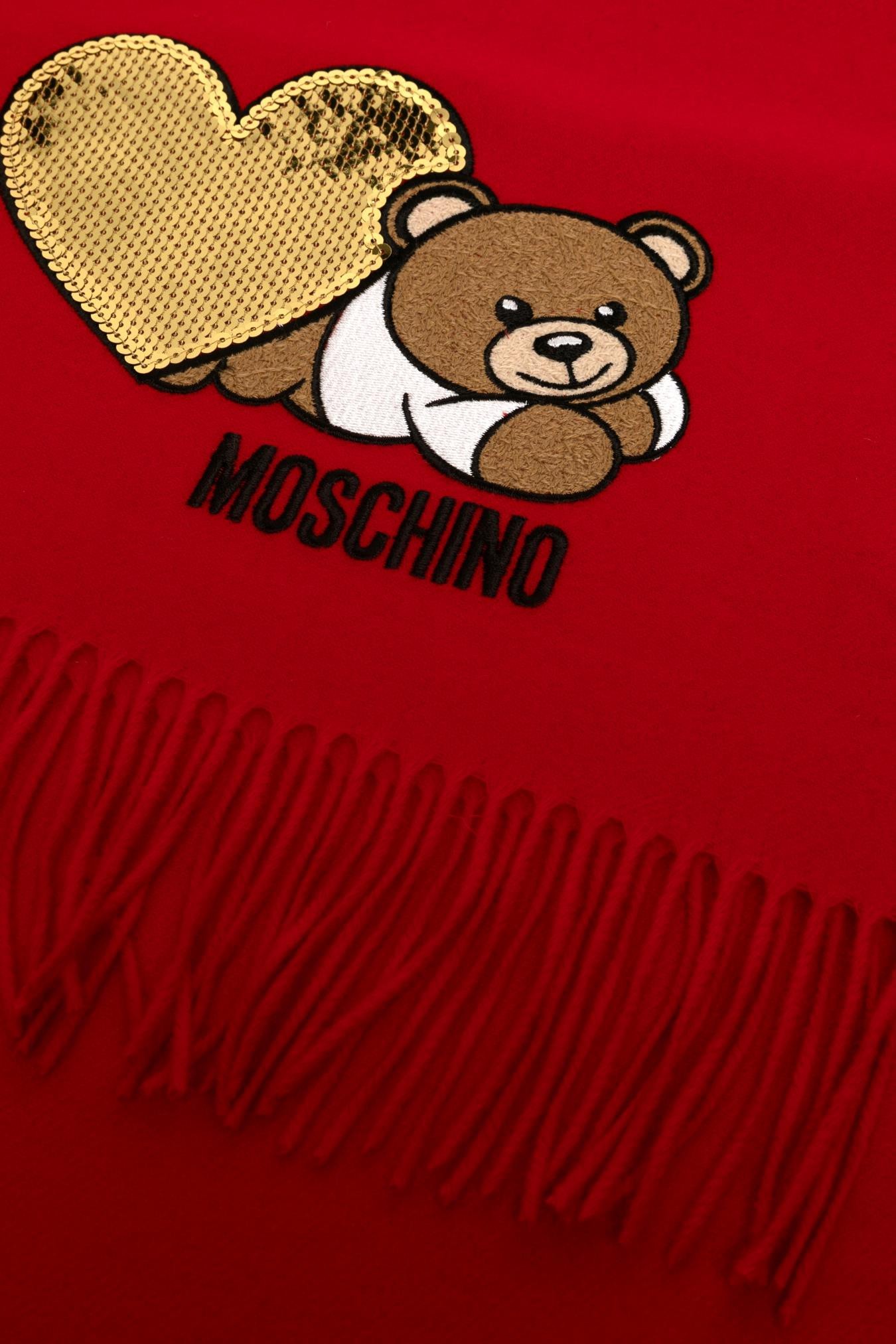 Moschino Fringed Scarf In Red