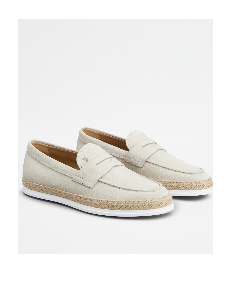 Tod's Penny-slot Suede Loafers In White