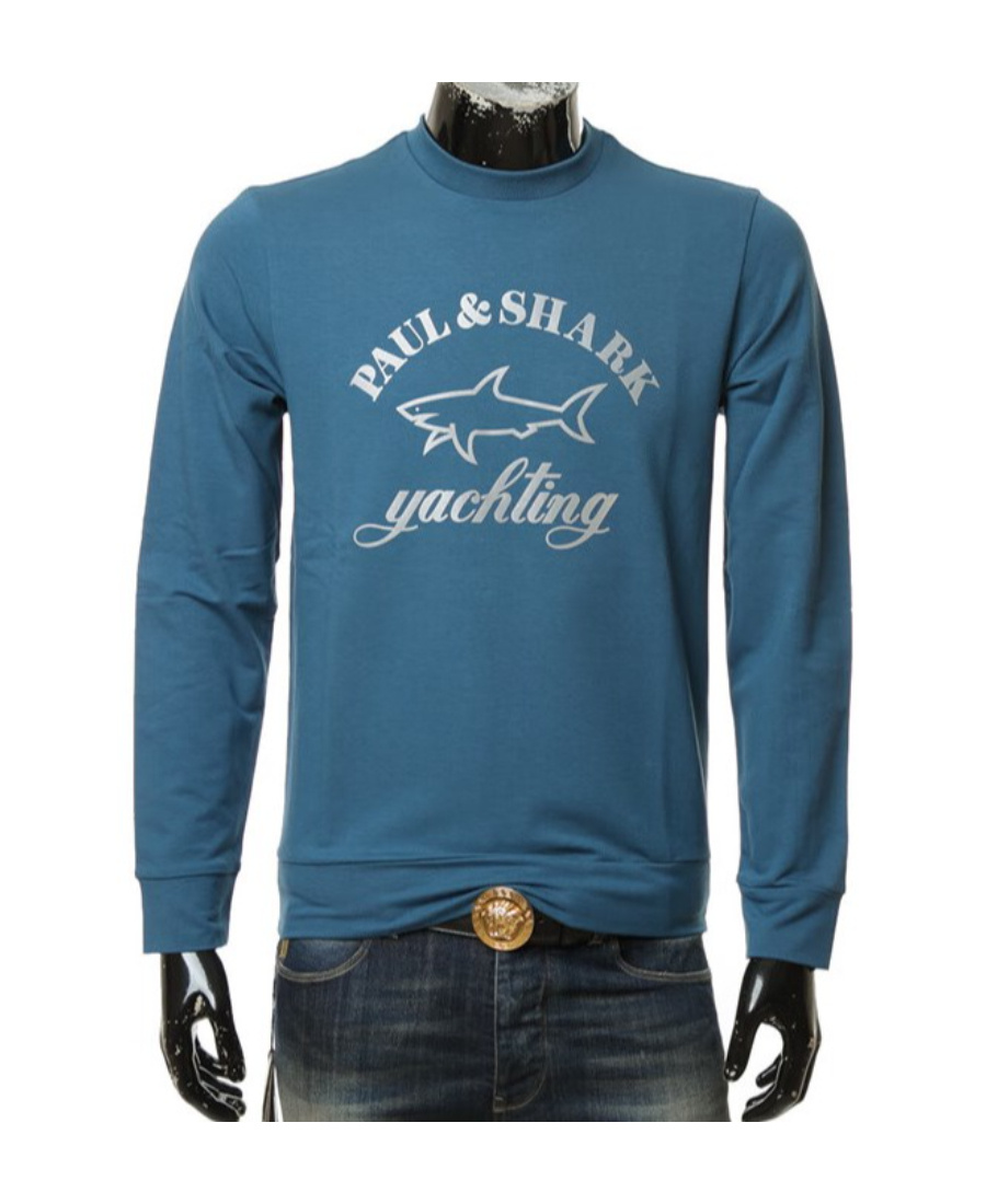 Paul & Shark Logo Pattern Sweater In Blue