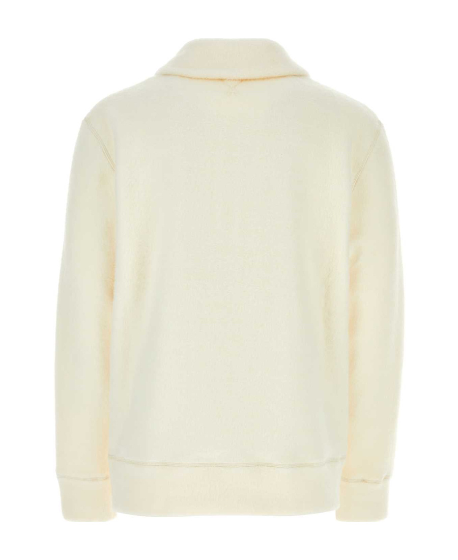 Ami Alexandre Mattiussi Ami Paris Long Sleeved Half-zipped Sweatshirt In White