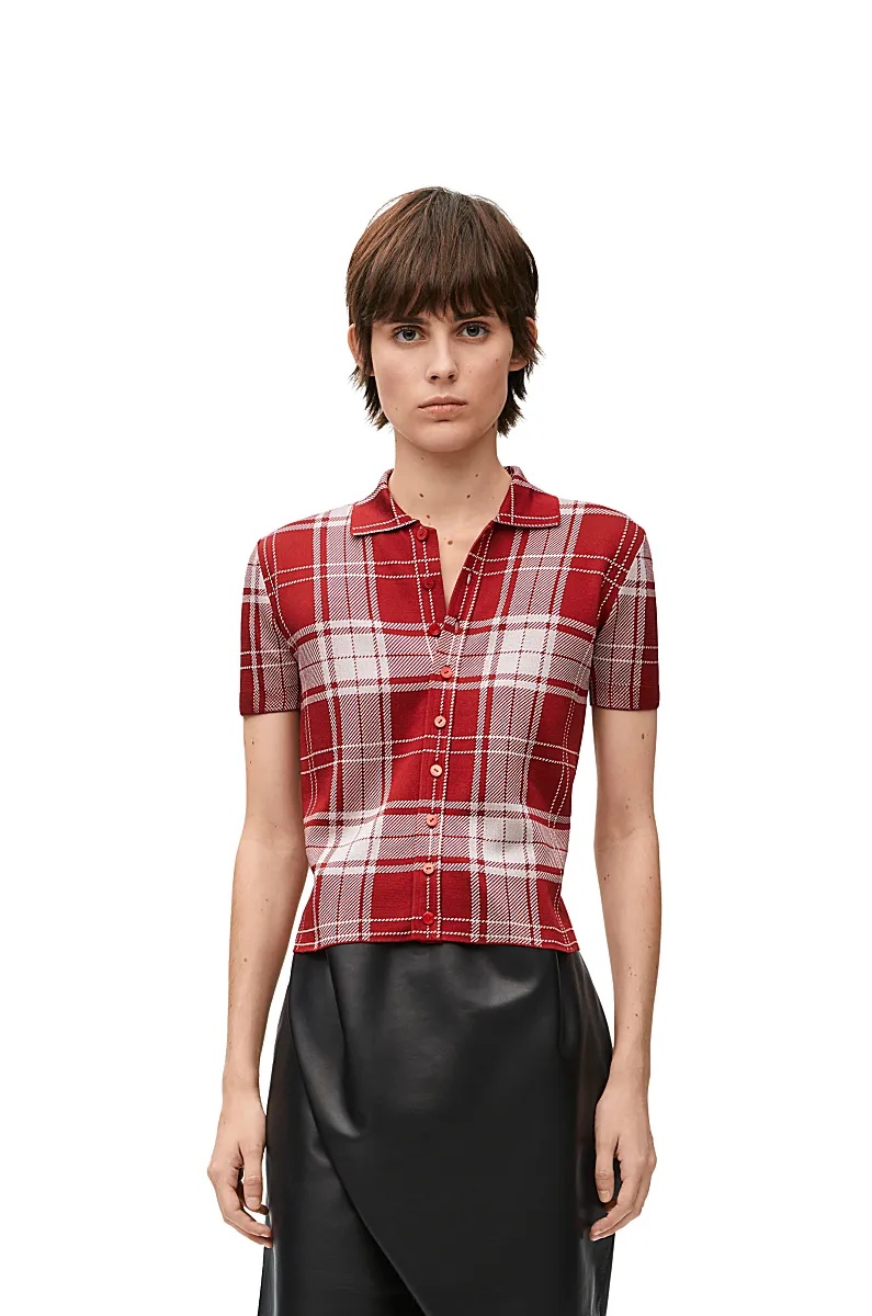 Loewe Silk-blend Polo Shirt In Pink