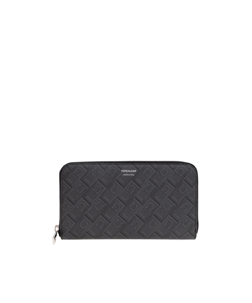 Ferragamo Zipper Wallet In Black