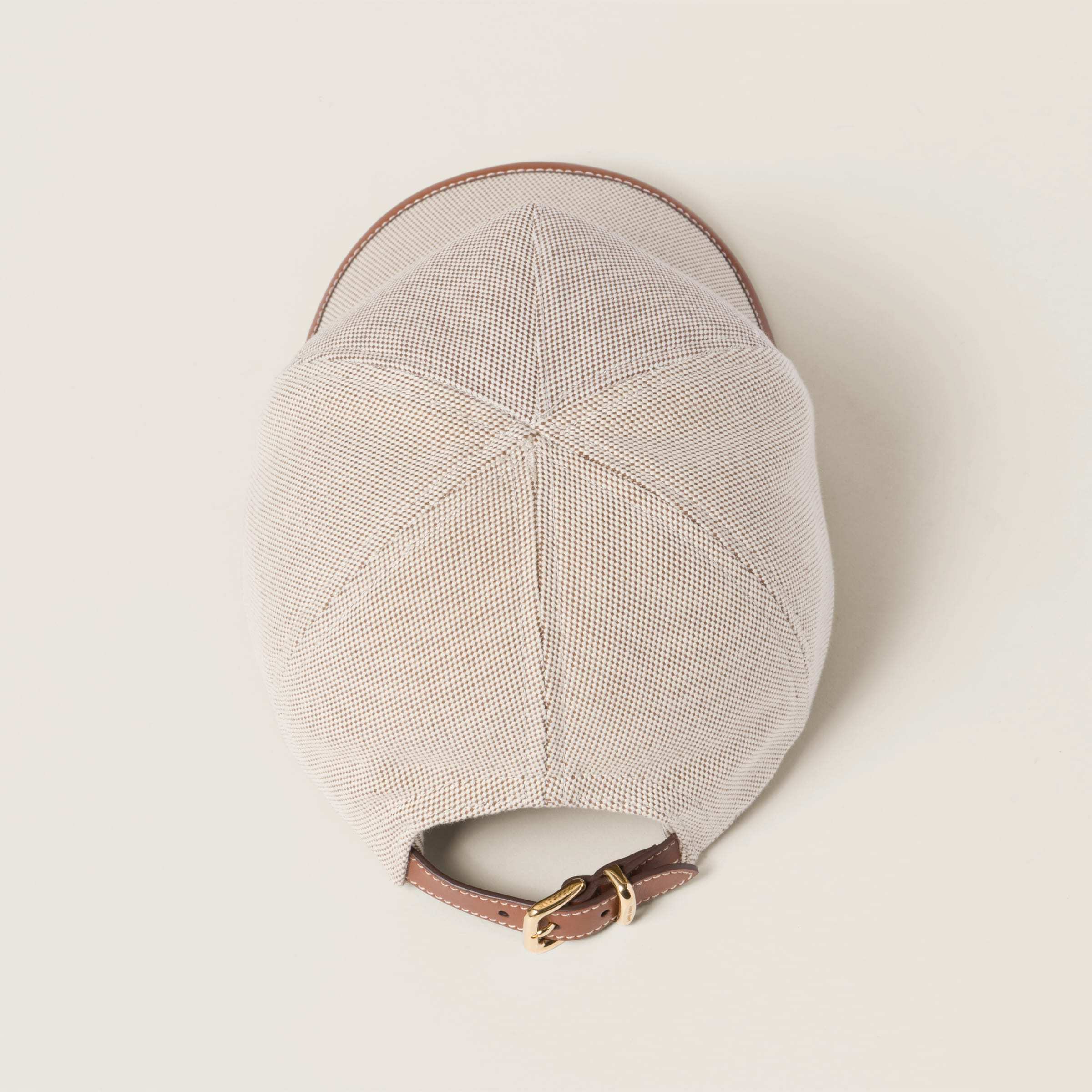 Shop Miu Miu Logo-patch Canvas Baseball Hat In Nude