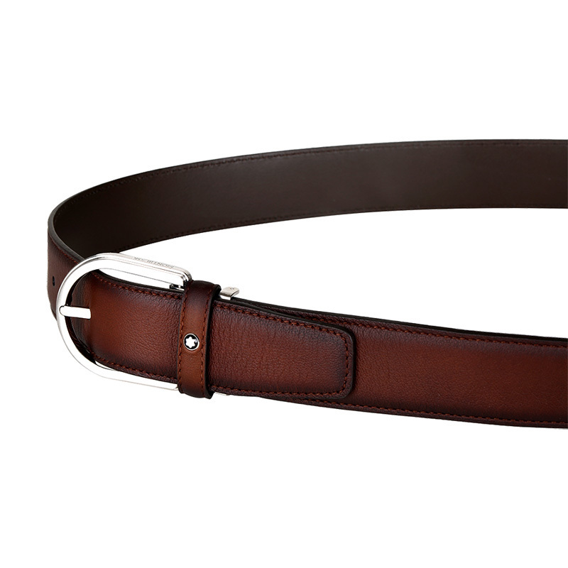 Montblanc Logo Belt In Brown