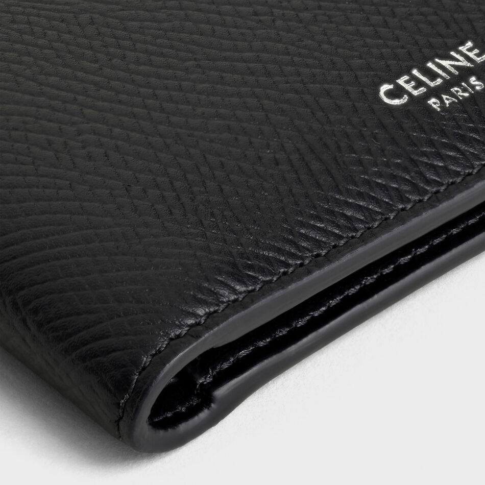 Celine Logo Print Bi-fold Wallet In Black