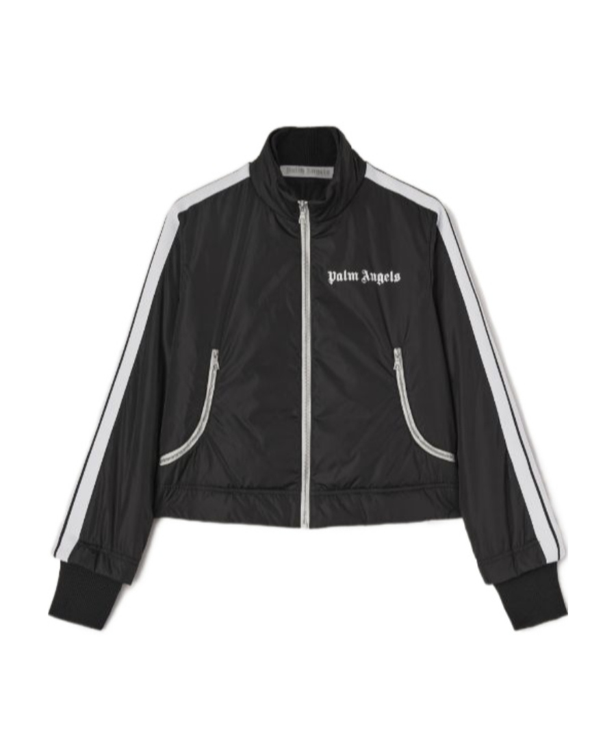 Palm Angels Lightweight Cropped Puffer Jacket In Black