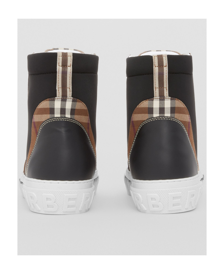 Burberry Vintage Check-print High-top Sneakers In Black