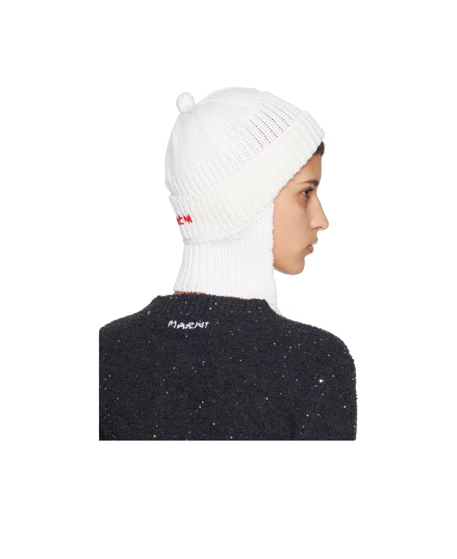 Marni Logo Woolen Hat In Multicolor