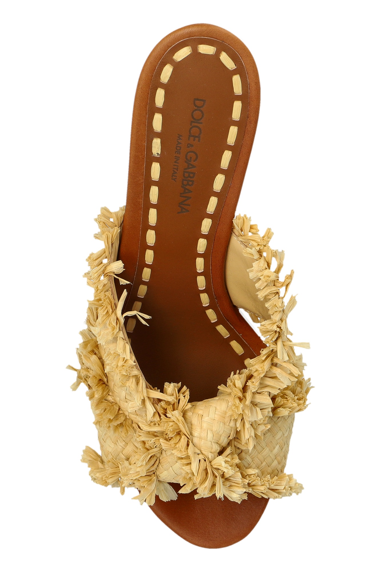 Dolce & Gabbana Woven Raffia Platform Sandals