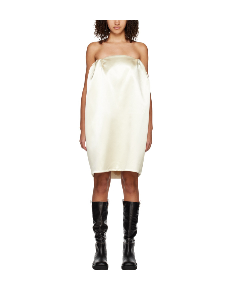 We11 Done Volume Logo Dress In White