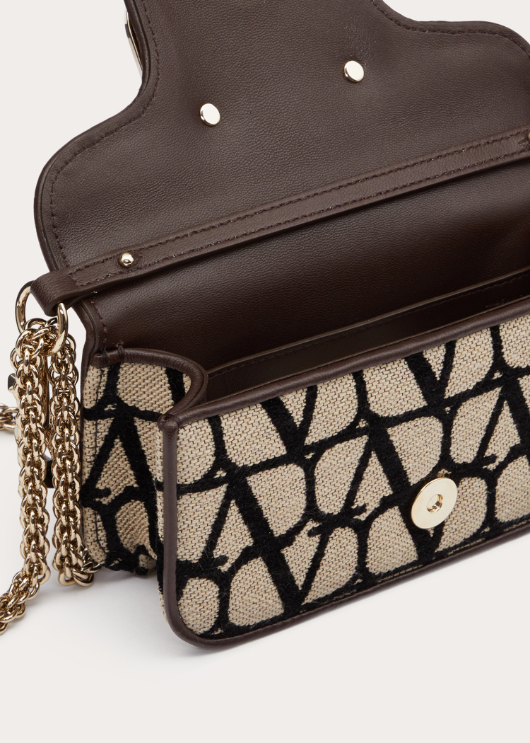 Valentino Small Lòco Toile Iconographe Shoulder Bag In Black