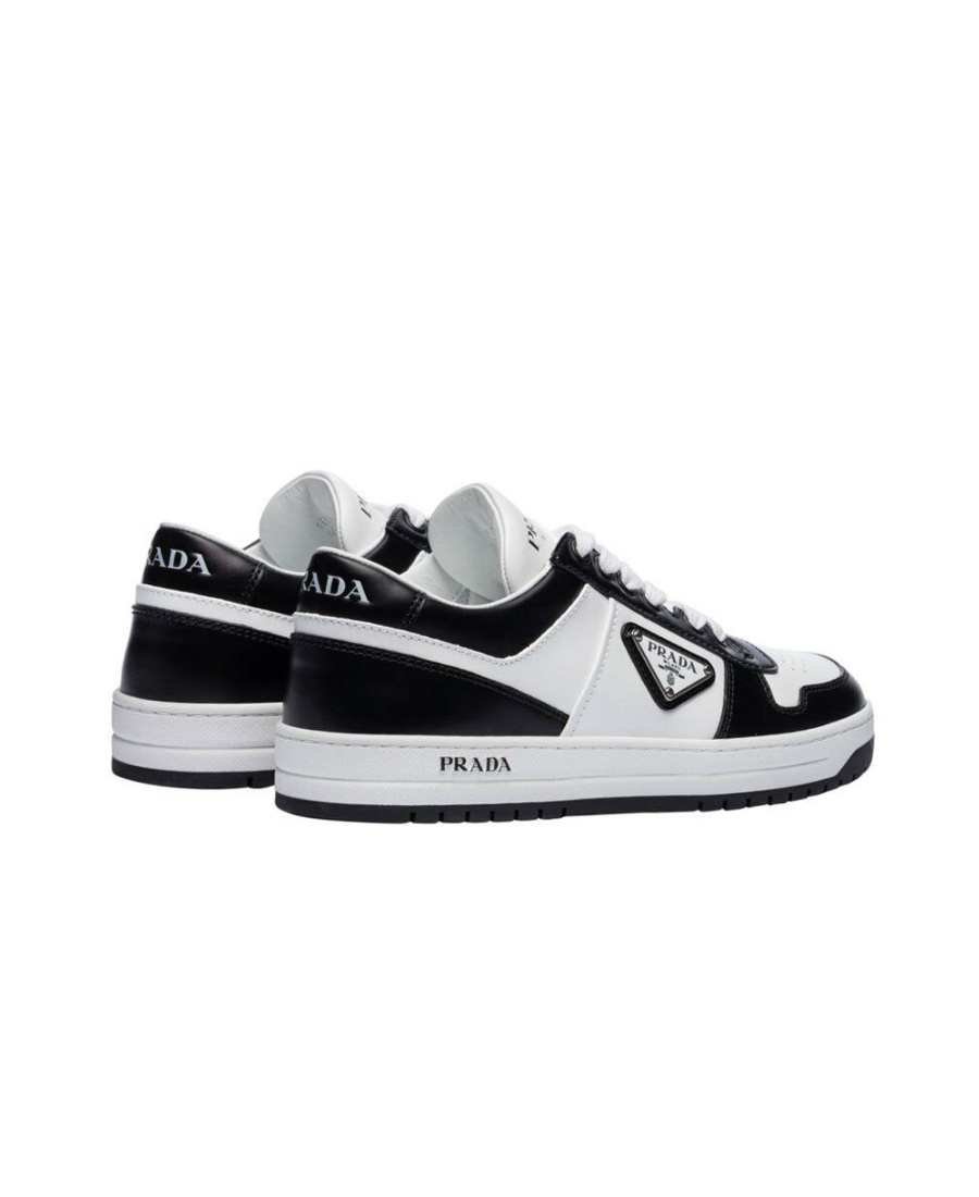Prada Downtown Sneaker Aus Perforiertem Leder In White