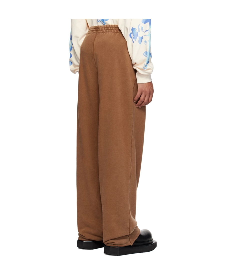 We11 Done Logo Elastic Waist Sweatpants In Brown