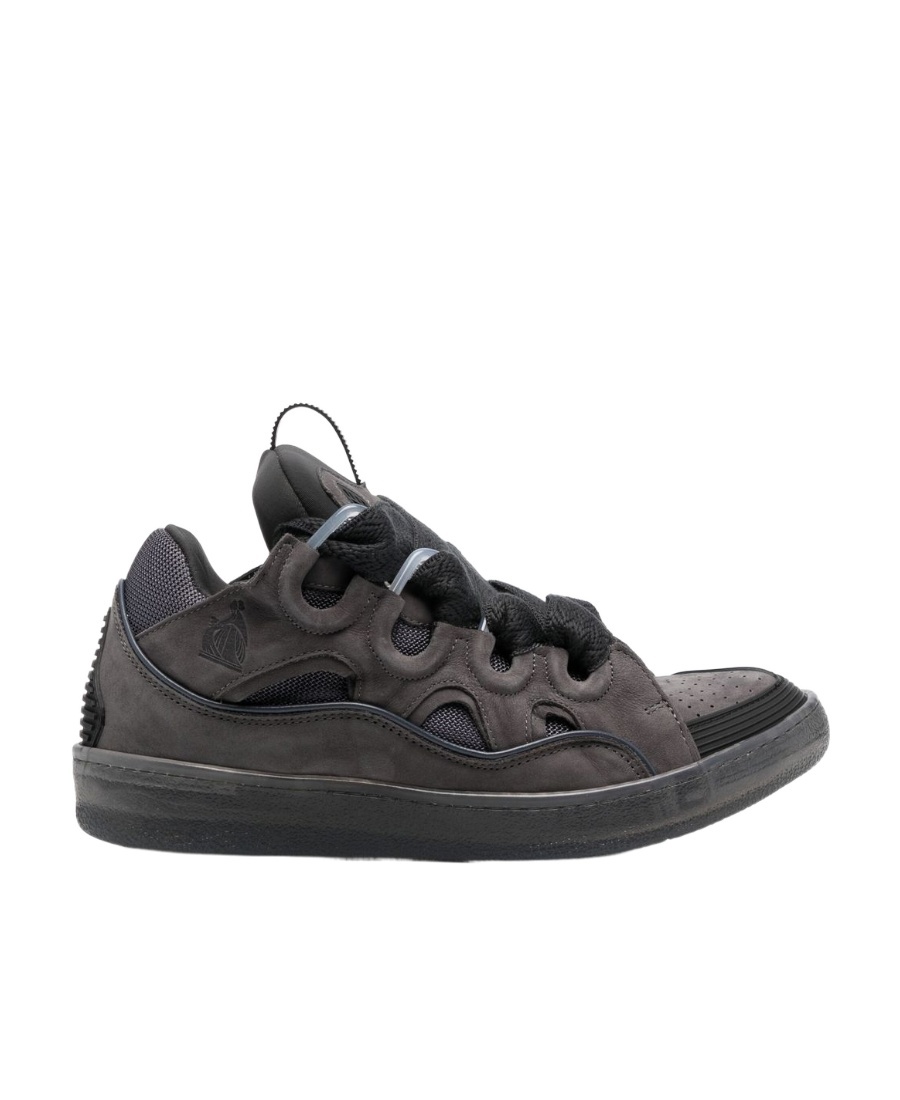 Lanvin Curb Lace-up Sneakers In Black