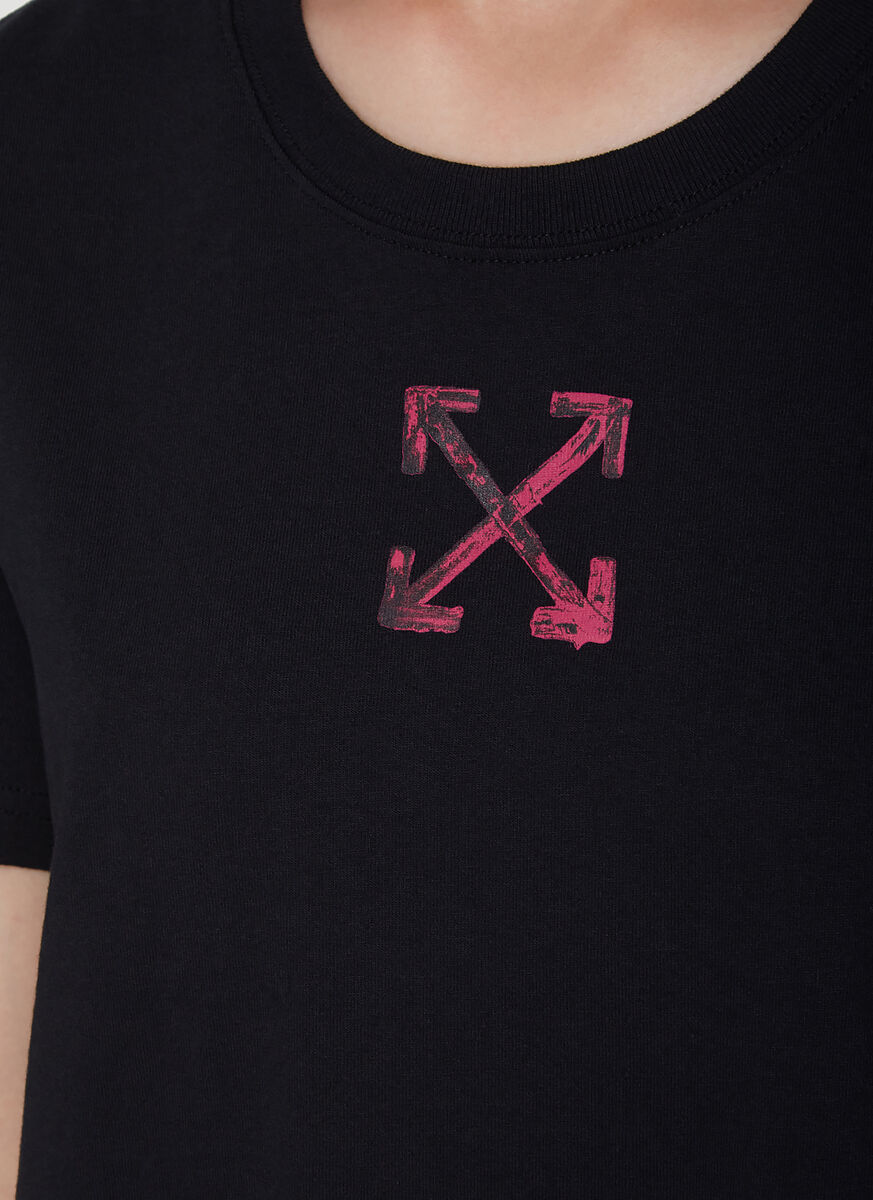 Off-white Logo Printed T-shirt In Black