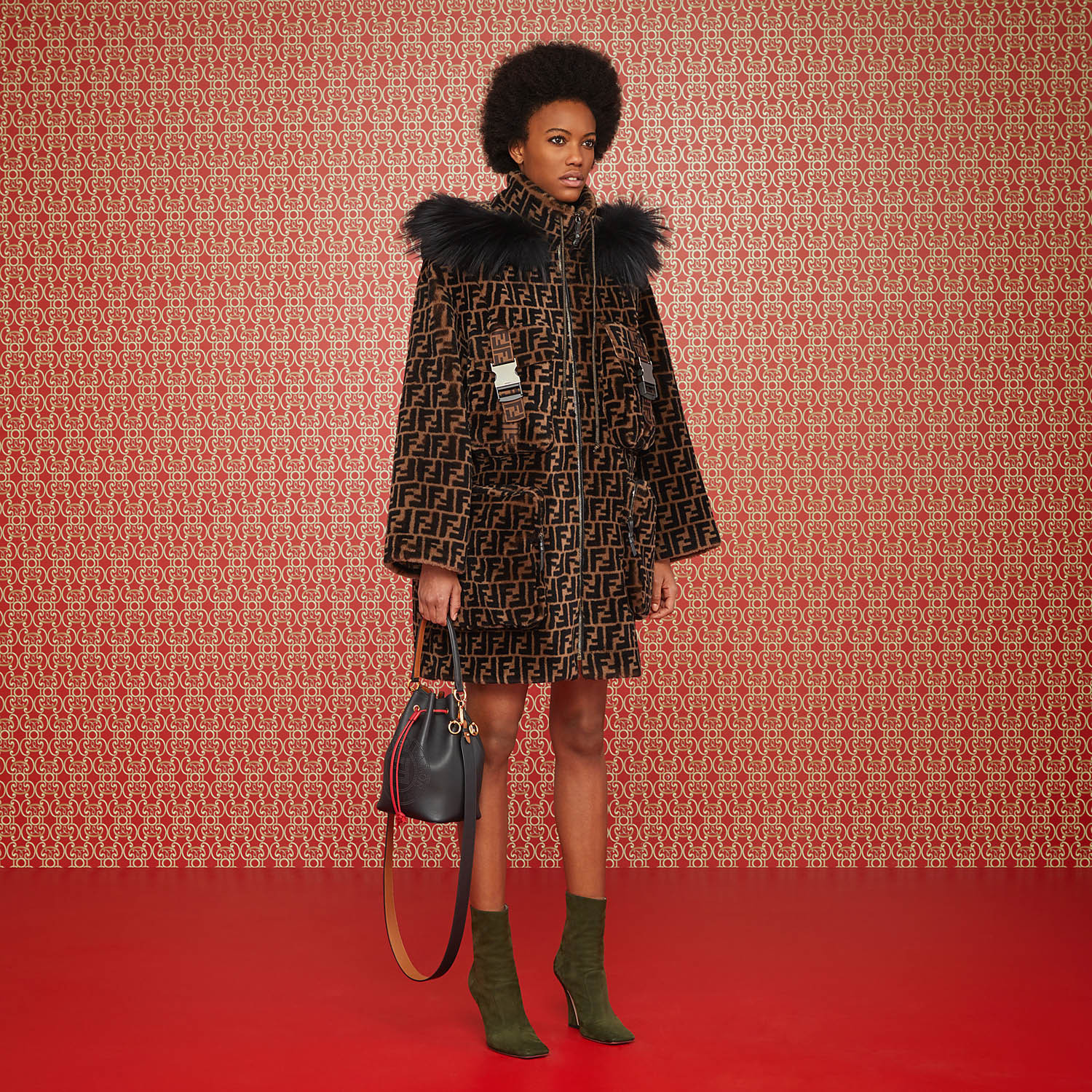 Shop Fendi Mon Tresor Bucket Bag In Black