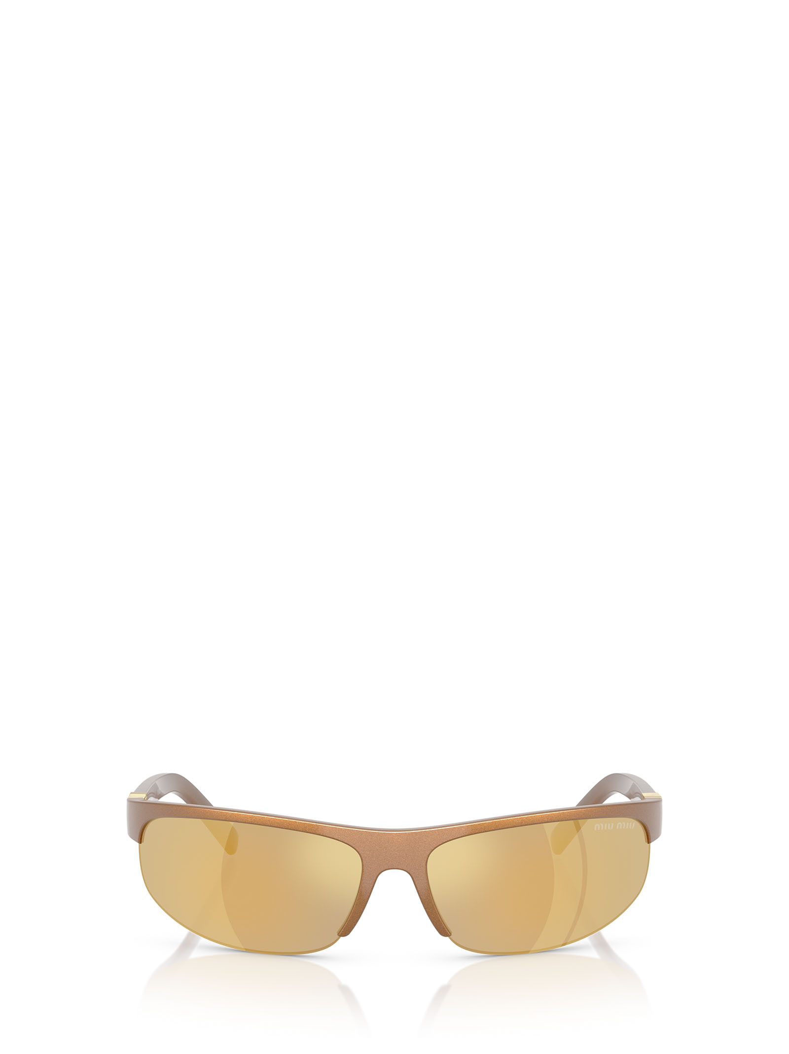 Miu Miu A02s Semi-rimless Oval Plastic Sunglasses In Brown