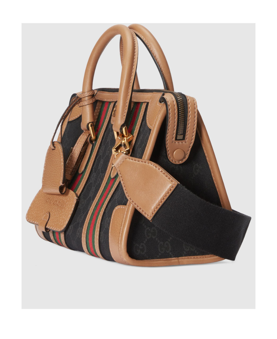 Gucci Double G Web-stripe Tote Bag In Black