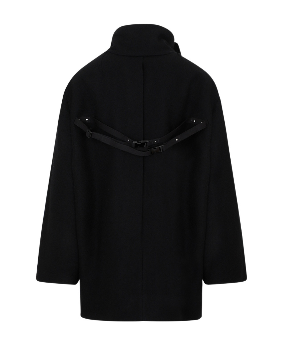 Rick Owens Double-breasted Virgin Wool Coat In Black