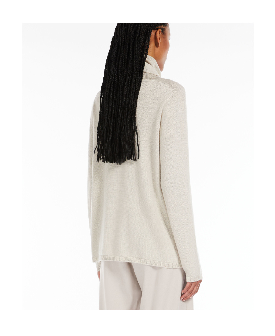 Max Mara Wool Turtleneck Sweater In Nude