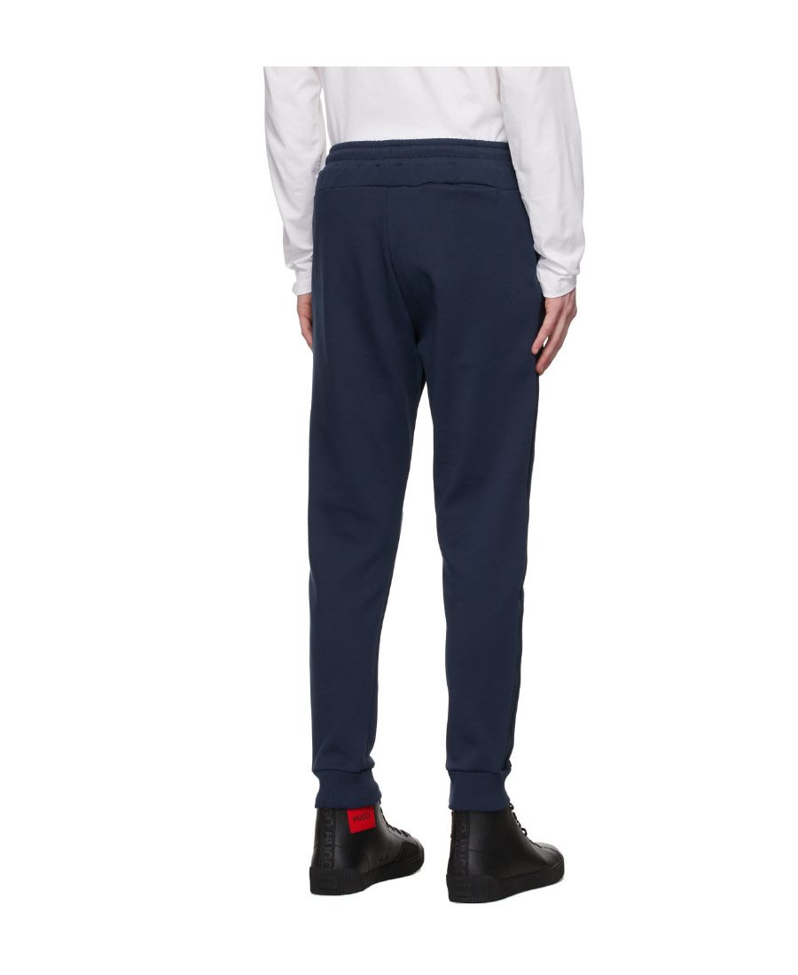 Shop Hugo Boss Navy Blue Logo Sweatpants In Black