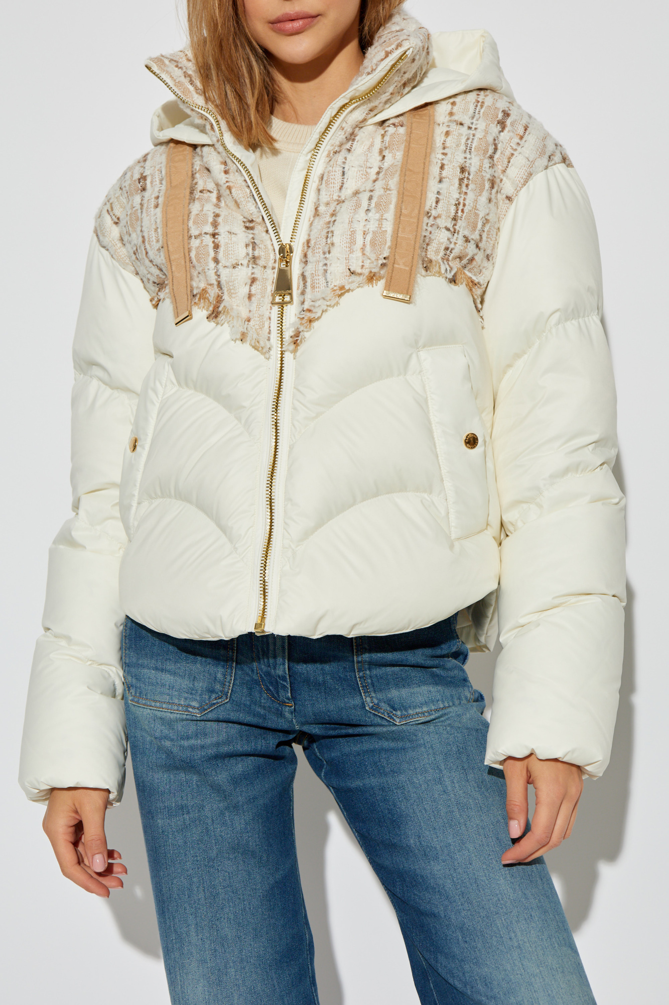 Khrisjoy Woman Puffer Ivory Size 00 Polyamide, Wool, Acrylic, Polyester, Viscose In White