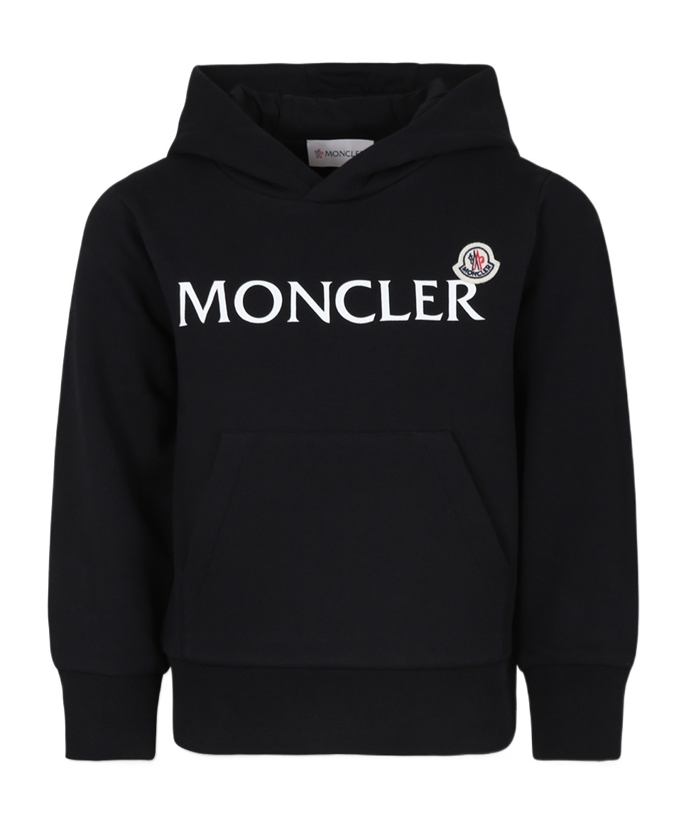 Moncler Enfant Logo Patch Hoodie In Black