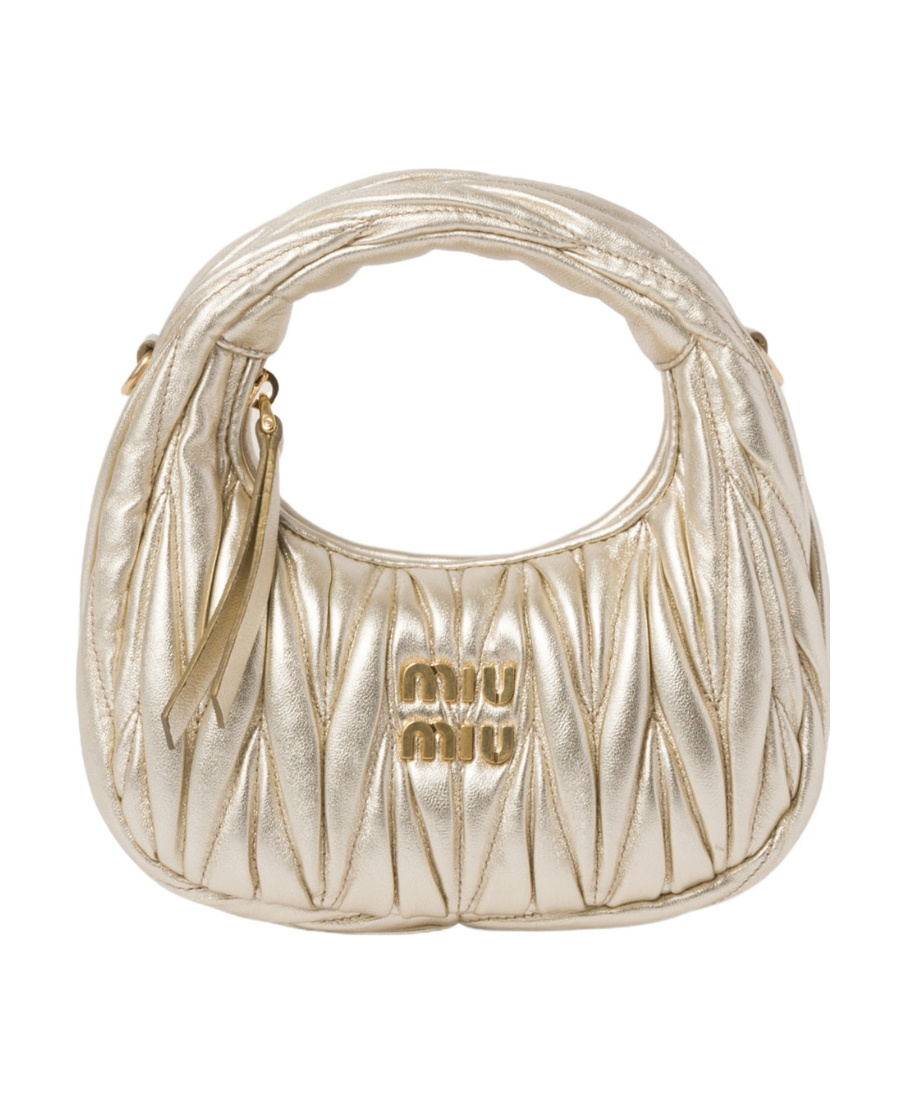 Miu Miu Quilted Leather Top-handle Bg In Yellow