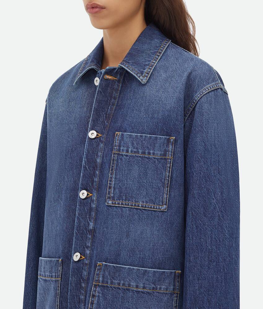 Bottega Veneta Classic-collar Denim Jacket In Blue