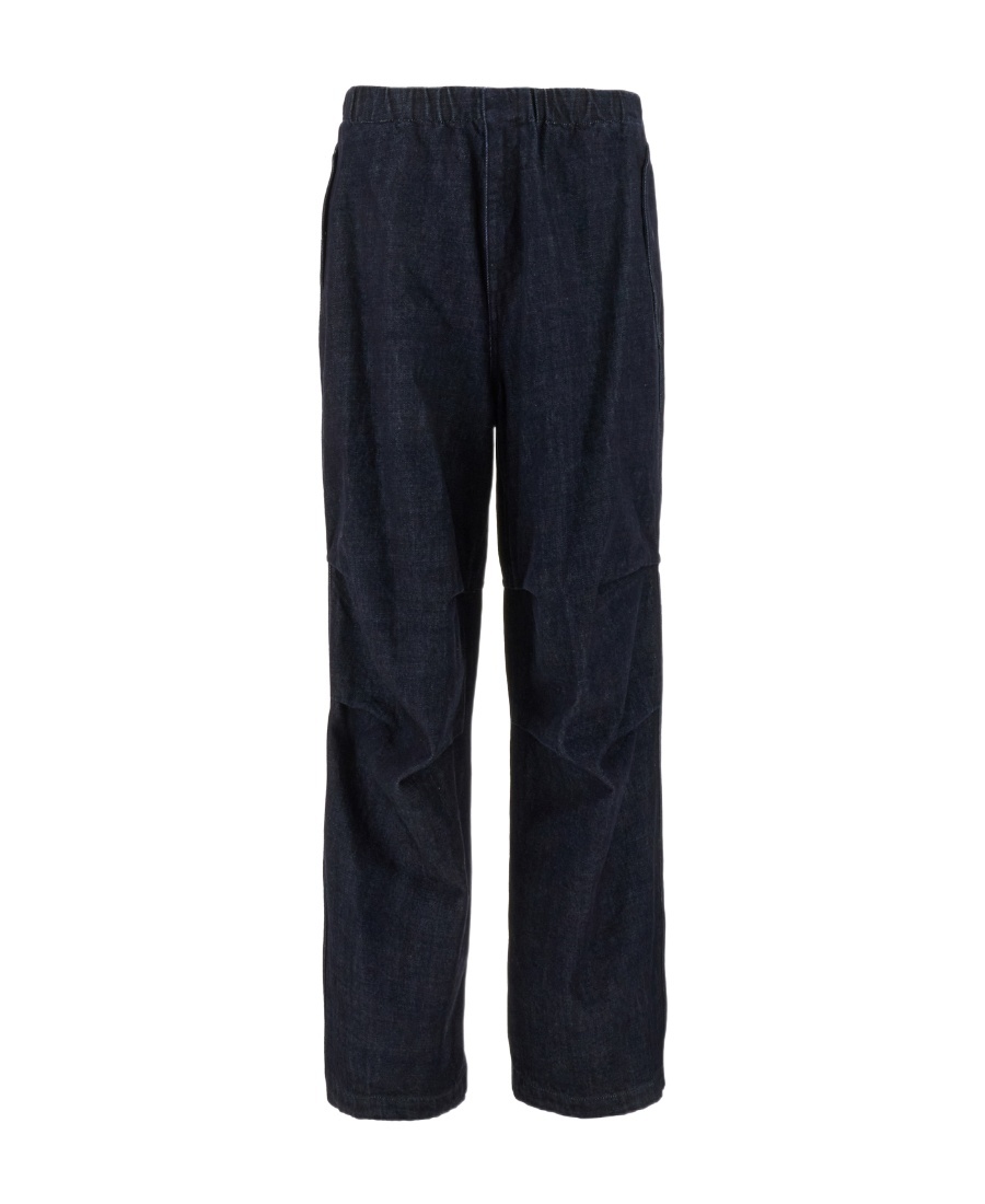 Jil Sander Elastic Waist Denim Trousers In Black