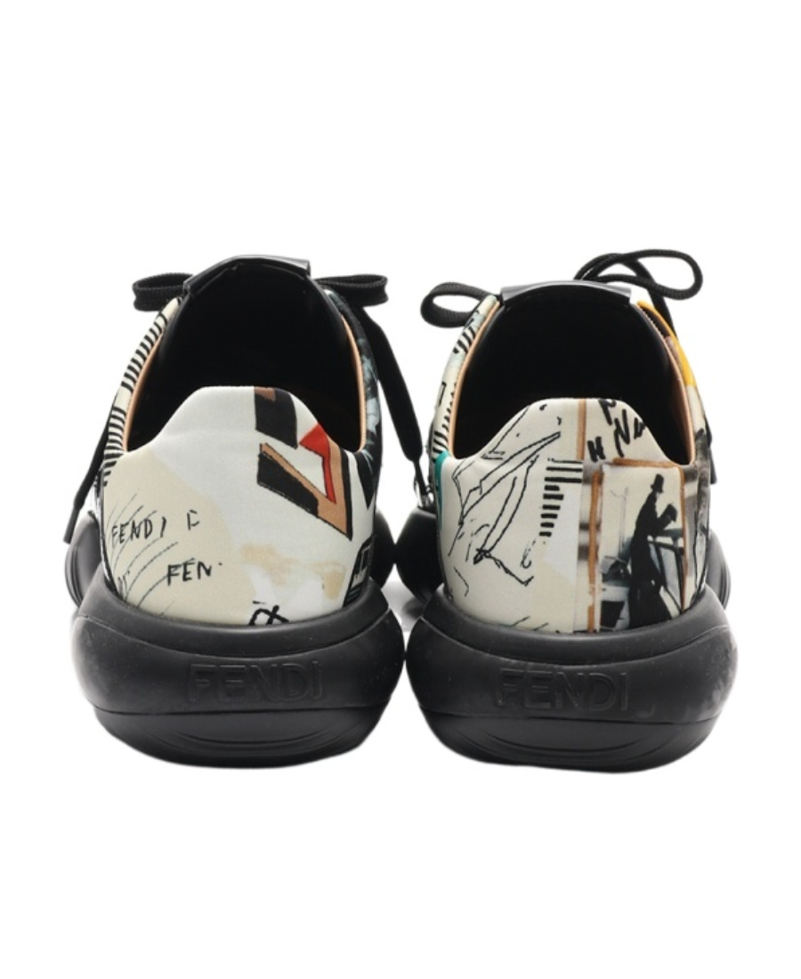 Fendi Low-top Sports Shoes Made Of Color-matching Fabric In Black