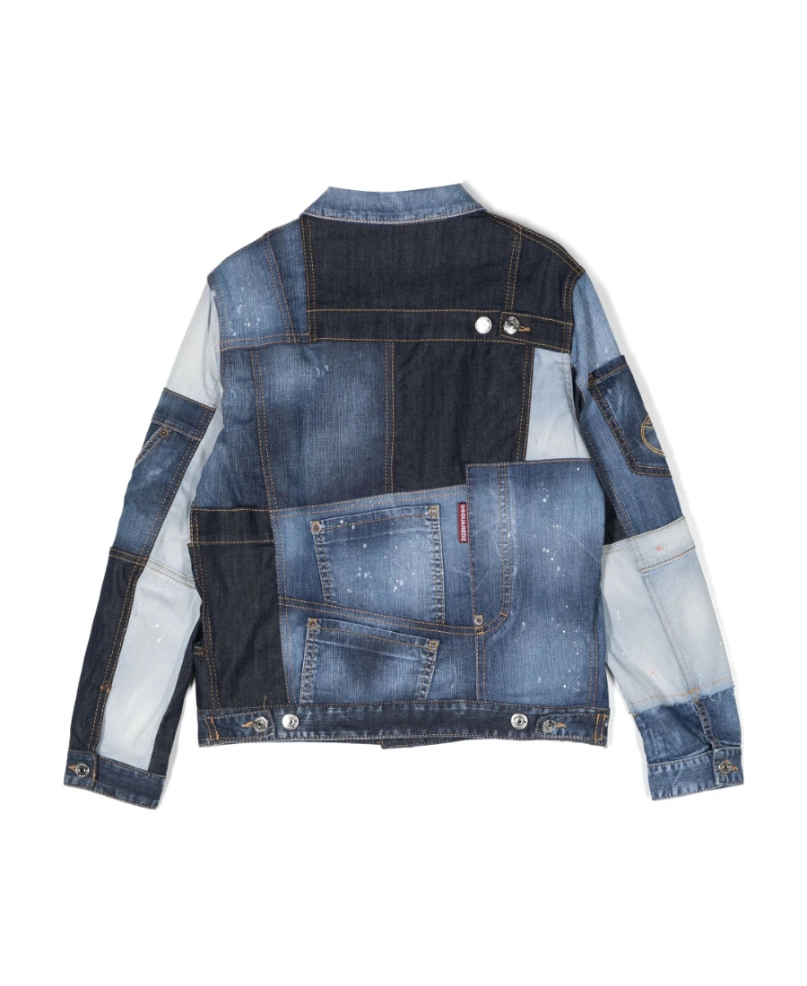 Dsquared2 Quilting Details Denim Jacket In Blue