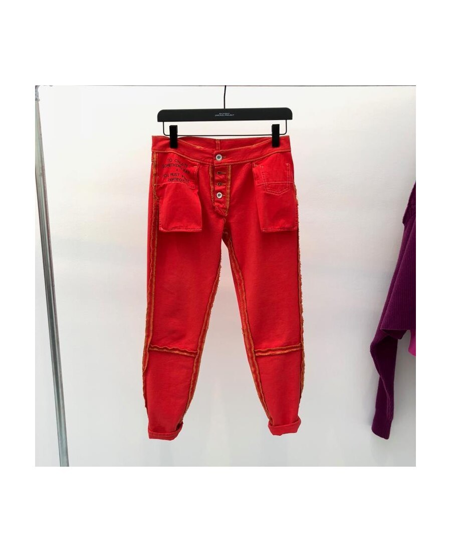 Ben Taverniti Unravel Project Logo Skinny Jeans In Red